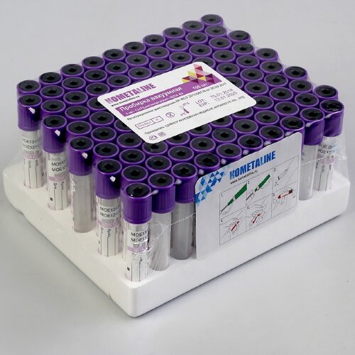 Пробирка вакуумная с антикоагулянтом 2 мл. 13*75, ЭДТА к2 (сиреневая)