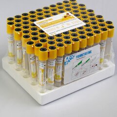 Пробирка вакуумная с коагулянтом (5мл, 13*100, коагулянт-гель и активатор сверт) желтый