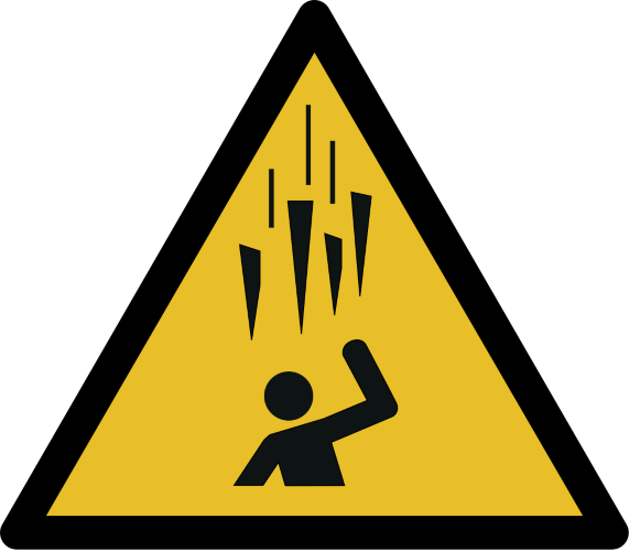 Знак W039 Предупреждение. Падающий лед