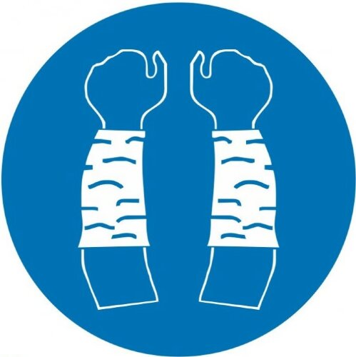 Знак M45 При работе обязательное использование нарукавников