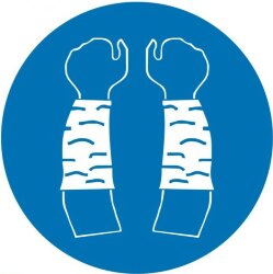 Знак M45 При работе обязательное использование нарукавников