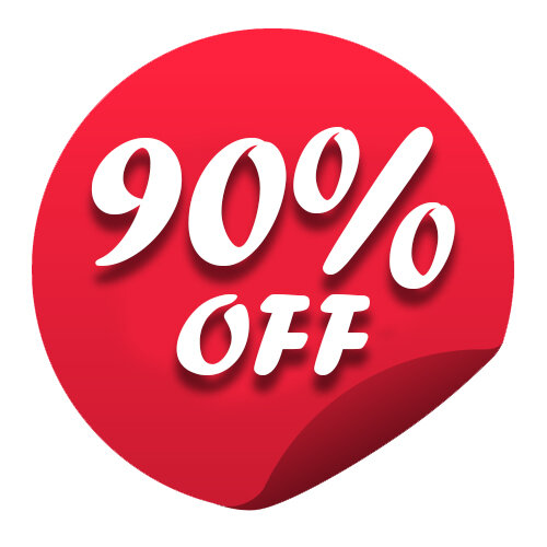 Знак Скидка 90%