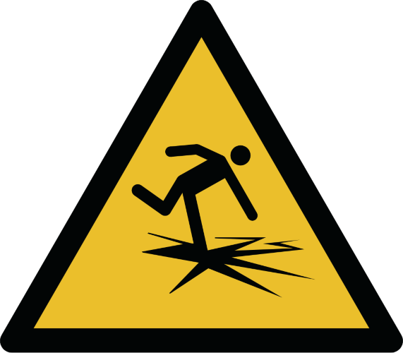 Знак W043 Предупреждение. Тонкий лед