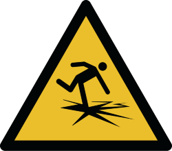 Знак W043 Предупреждение. Тонкий лед