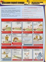 Комплект плакатов: Оказание первой помощи при несчастных случаях на производстве, 3 штуки