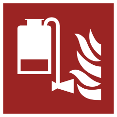 Знак F010 Переносное устройство пенного пожаротушения