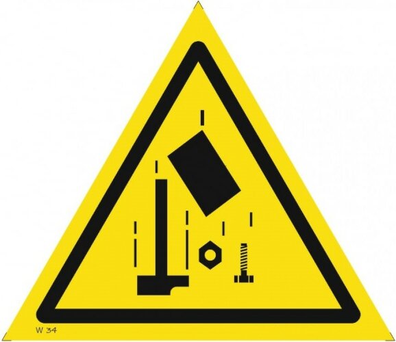 Знак W34 Осторожно. Падающие предметы