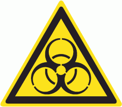 Знак W16 Осторожно. Биологическая опасность (инфекционные вещества)