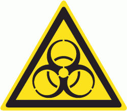 Знак W16 Осторожно. Биологическая опасность (инфекционные вещества)