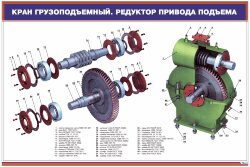 Плакат: Кран грузоподъемный. Редуктор привода подъема
