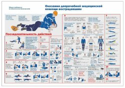 Плакат Оказание доврачебной медицинской помощи пострадавшим, 2 листа