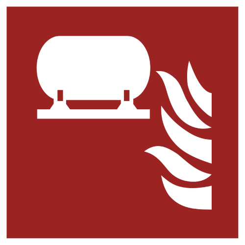 Знак F012 Стационарная установка пожаротушения