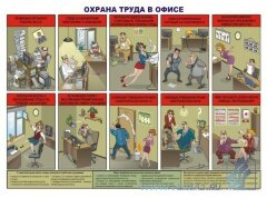 Плакат Охрана труда в офисе, 1 штука