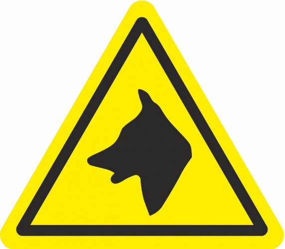 Знак W36 Осторожно. Злая собака