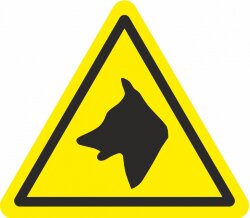 Знак W36 Осторожно. Злая собака