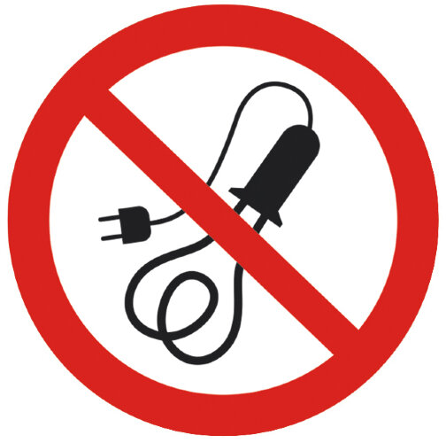 Знак P35 Запрещается пользоваться электронагревательными приборами