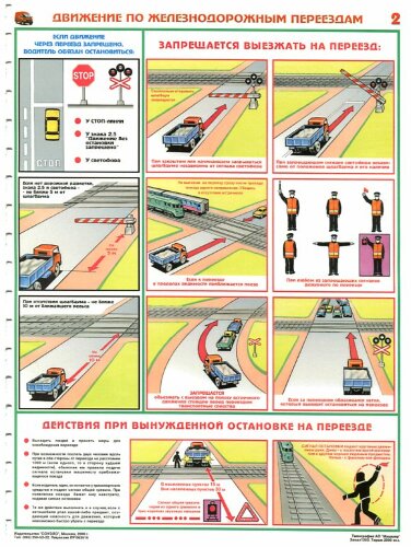 Комплект плакатов: Движение по железнодорожным переездам, 2 штуки