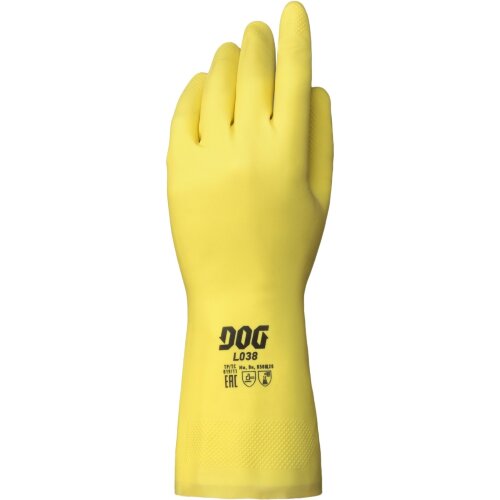 Перчатки латексные DOG L038 с хлопковым напылением