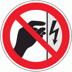 Знак P09 Запрещается прикасаться. Корпус под напряжением