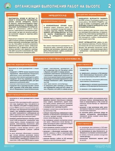 Комплект плакатов "Организация выполнения работ на высоте" А2, 3 листа