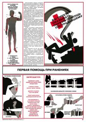 Плакат Первая помощь при ранениях, 1 штука
