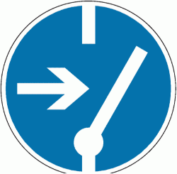 Знак M14 Отключить перед работой