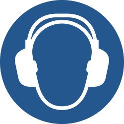 Знак M003 Защитить органы слуха