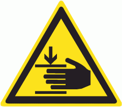 Знак W27 Осторожно. Возможно травмирование рук