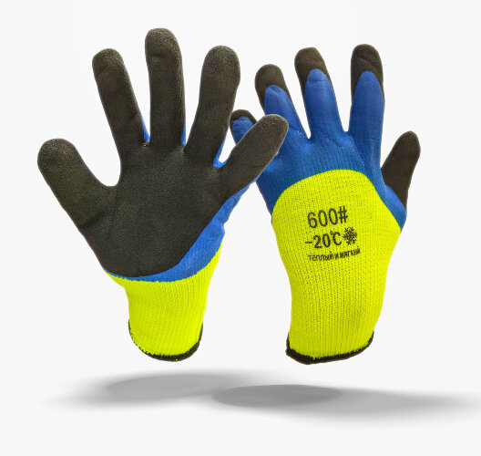Перчатки обливные рабочие утепленные акриловые