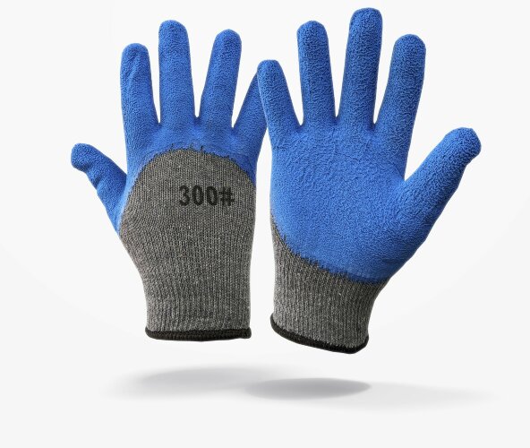 Перчатки рабочие х/б с рифленым латексным покрытием Люкс