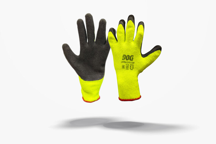 Перчатки рабочие зимние DOG Frost №L5004 (акрил + латекс)
