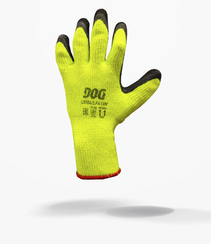 Перчатки рабочие зимние DOG Frost №L5004 (акрил + латекс)