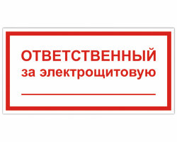 Знак Ответственный за электрощитовую