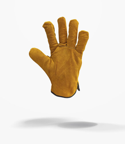 Перчатки рабочие спилковые оранжевые утепленные манжет резинка