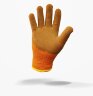 Перчатки рабочие обливные утепленные акриловые оранжевые с коричневым