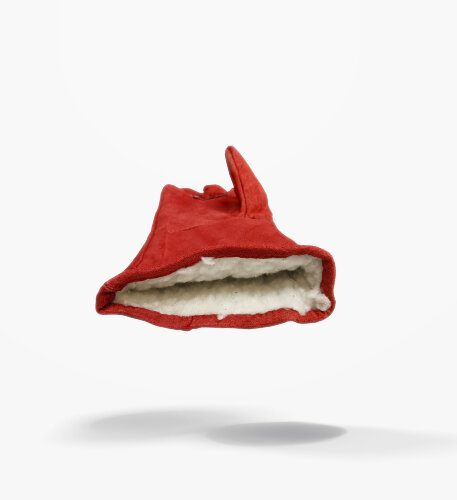 Перчатка-крага рабочая спилковая красная утепленная