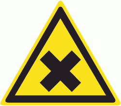 Знак W18 Осторожно. Вредные для здоровья аллергические (раздражающие) вещества