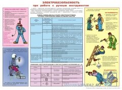 Плакат: Электробезопасность при работе с ручным электроинструментом, 1 штука