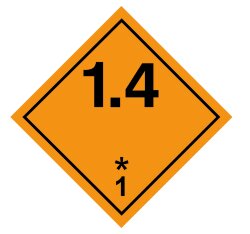 Знак Взрывчатые вещества и изделия класс 1.4