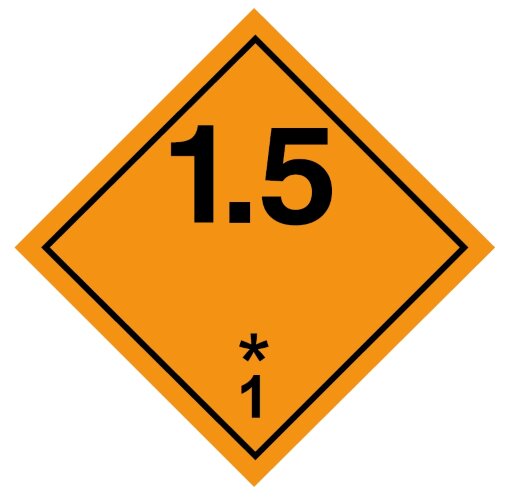 Знак Взрывчатые вещества и изделия класс 1.5