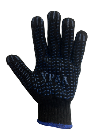 Перчатки рабочие трикотажные зимние двойные с ПВХ покрытием черные