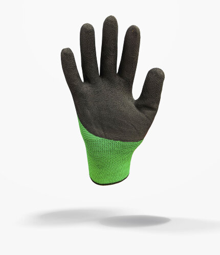 Перчатки нейлоновые рабочие зеленые с латексным покрытием 3/4