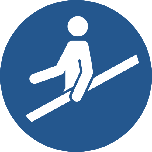 Знак M012 Использовать поручень