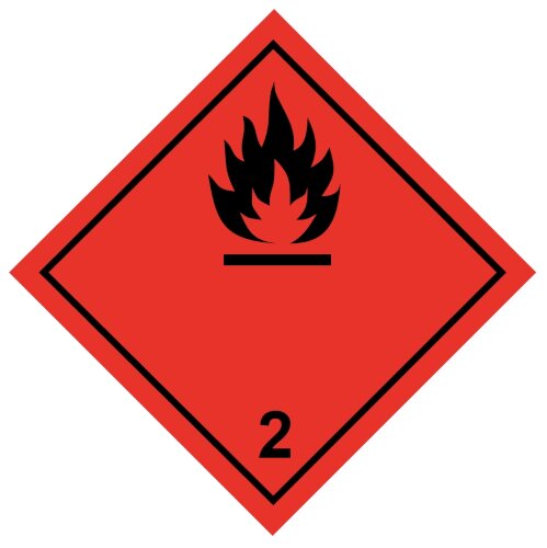 Знак Воспламеняющиеся газы класс 2.1