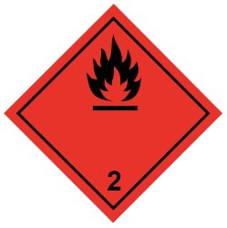 Знак Воспламеняющиеся газы класс 2.1
