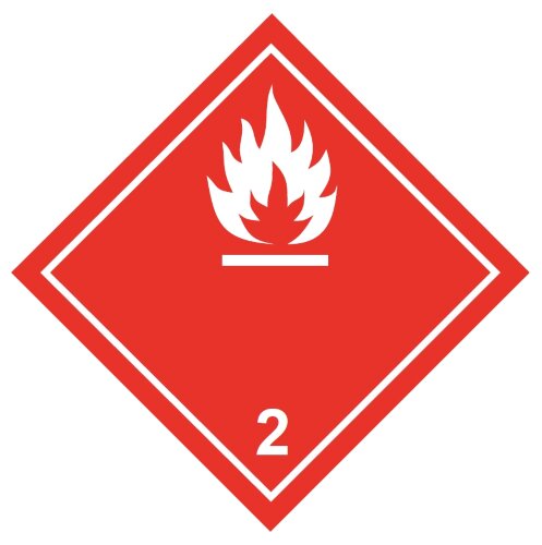 Знак Воспламеняющиеся газы класс 2.1