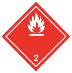 Знак Воспламеняющиеся газы класс 2.1
