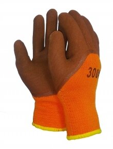 Перчатки рабочие зимние акриловые коричневые 3/4 облив