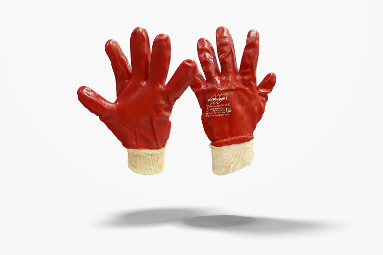 Перчатки рабочие маслобензостойкие красные