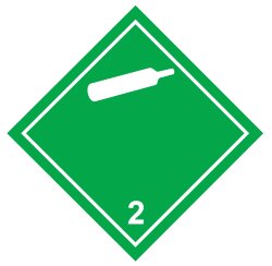 Знак Невоспламеняющиеся нетоксичные газы класс 2.2